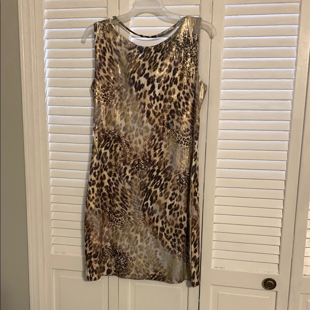 S-Twelve Tan and Brown Sleeveless Sheath Mini